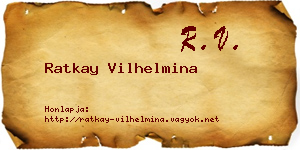 Ratkay Vilhelmina névjegykártya